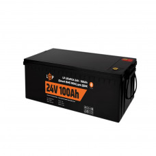 Аккумулятор LP LiFePO4 24V (25,6V) - 100 Ah (2560Wh) (Smart BMS 100А) с BT пластик для ИБП Аккумулятор LP LiFePO4 24V (25,6V) - 100 Ah (2560Wh) (Smart BMS 100А) с BT пластик для ИБП