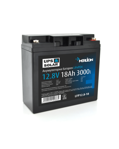 Литий-железо-фосфатный аккумулятор Merlion LiFePO4 12.8V 18AH Литий-железо-фосфатный аккумулятор Merlion LiFePO4 12.8V 18AH