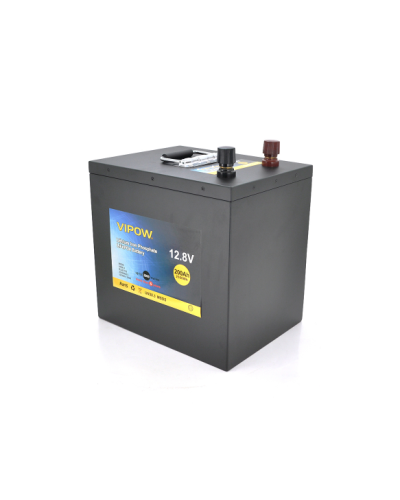 Аккумуляторная батарея Vipow LiFePO4 12,8V 200Ah со встроенной ВМS платой 100A Аккумуляторная батарея Vipow LiFePO4 12,8V 200Ah со встроенной ВМS платой 100A