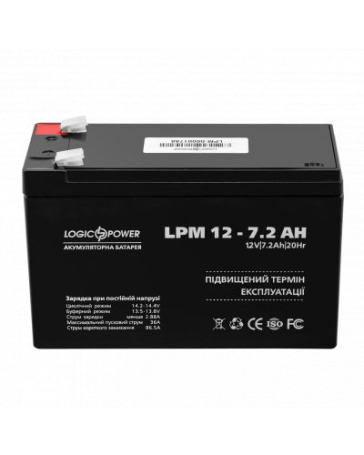 Аккумулятор AGM LPM 12V - 7.2 Ah Аккумулятор AGM LPM 12V - 7.2 Ah