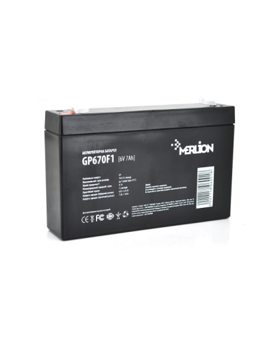 Аккумуляторная батарея MERLION AGM GP670F1 6 V 7Ah Аккумуляторная батарея MERLION AGM GP670F1 6 V 7Ah