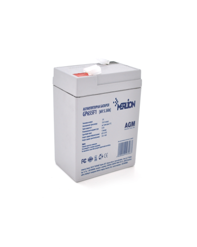 Аккумуляторная батарея MERLION AGM GP655F1 6 V 5.5Ah Аккумуляторная батарея MERLION AGM GP655F1 6 V 5.5Ah