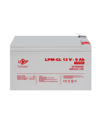 Аккумулятор гелевый LPM-GL 12V - 9 Ah