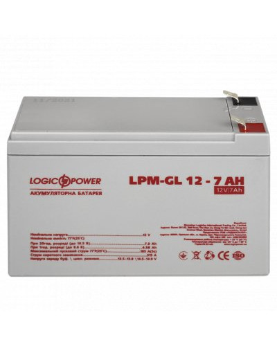 Аккумулятор гелевый LPM-GL 12V - 7 Ah