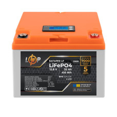 Аккумулятор LP LiFePO4 12,8V - 32 Ah (410Wh) (BMS 50А/25A) пластик LCD Аккумулятор LP LiFePO4 12,8V - 32 Ah (410Wh) (BMS 50А/25A) пластик LCD