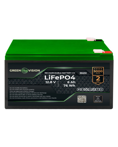 Аккумулятор GV LiFePО4 12,8V - 6Ah (76Wh) Аккумулятор GV LiFePО4 12,8V - 6Ah (76Wh)