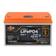 Акумулятор LP LiFePO4 25,6V - 32 Ah (820Wh) (BMS 40А/32A) пластик LCD Smart BT Акумулятор LP LiFePO4 25,6V - 32 Ah (820Wh) (BMS 40А/32A) пластик LCD Smart BT