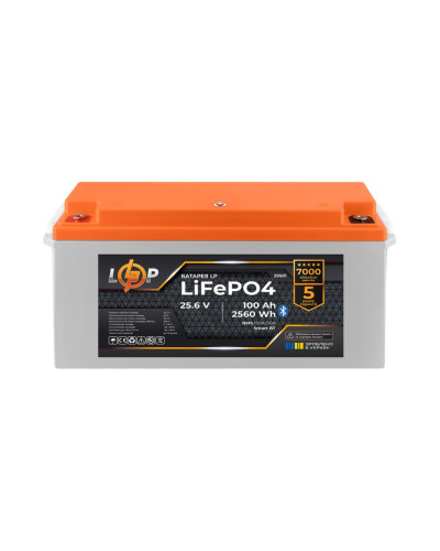 Аккумулятор LP LiFePO4 25,6V - 230 Ah (5888Wh) (BMS 200A/100А) пластик LCD Smart BT