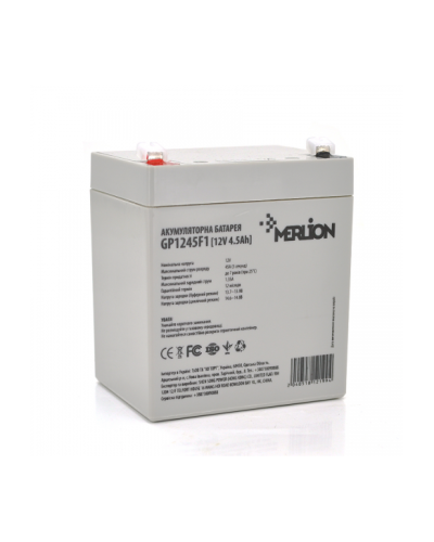 Аккумуляторная батарея MERLION AGM GP1245F1, 12V 4.5Ah Аккумуляторная батарея MERLION AGM GP1245F1, 12V 4.5Ah