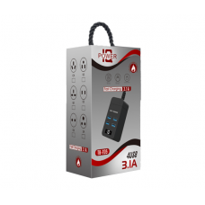 Сетевой фильтр ТВ-Т05, 4 USB, 1.5 м, сечение 3х0,75мм, 2.1А, Black Сетевой фильтр ТВ-Т05, 4 USB, 1.5 м, сечение 3х0,75мм, 2.1А, Black