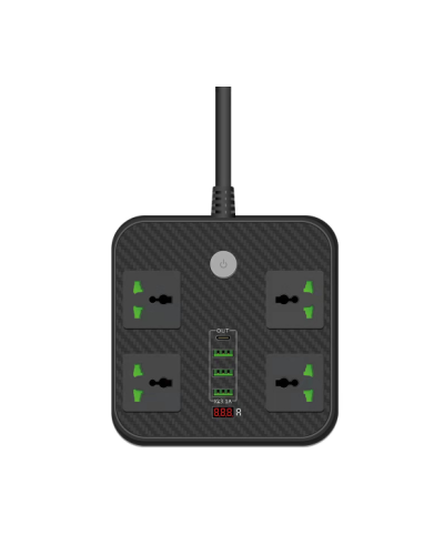Сетевой фильтр ТВ-Т90, 4 розетки + 3 USB, 2 м, сечение 3х0,75мм, 3000W, Black Сетевой фильтр ТВ-Т90, 4 розетки + 3 USB, 2 м, сечение 3х0,75мм, 3000W, Black