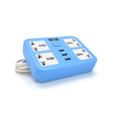 Сетевой фильтр ТВ-Т15, 4 розетки + 3 USB, с переключателем, 2 м, сечение 3х0,75мм, 2500W, Blue Сетевой фильтр ТВ-Т15, 4 розетки + 3 USB, с переключателем, 2 м, сечение 3х0,75мм, 2500W, Blue