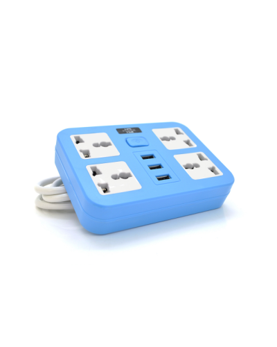 Сетевой фильтр ТВ-Т15, 4 розетки + 3 USB, с переключателем, 2 м, сечение 3х0,75мм, 2500W, Blue Сетевой фильтр ТВ-Т15, 4 розетки + 3 USB, с переключателем, 2 м, сечение 3х0,75мм, 2500W, Blue