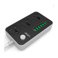 Сетевой фильтр LDNIO SC3604, 3 Розетки + 6 USB, 2 м, сечение 3х0,75мм, Black Сетевой фильтр LDNIO SC3604, 3 Розетки + 6 USB, 2 м, сечение 3х0,75мм, Black