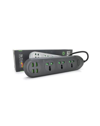 Сетевой фильтр ТВ-Т16mini, 3 розетки + 4 USB, 2 м, сечение 3х0,75мм, 3000W, Black Сетевой фильтр ТВ-Т16mini, 3 розетки + 4 USB, 2 м, сечение 3х0,75мм, 3000W, Black