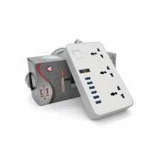 Сетевой фильтр ТВ-Т09, 3 розетки + 6 USB, 2 м, сечение 3х0,75мм, 3000W, White-grey Сетевой фильтр ТВ-Т09, 3 розетки + 6 USB, 2 м, сечение 3х0,75мм, 3000W, White-grey