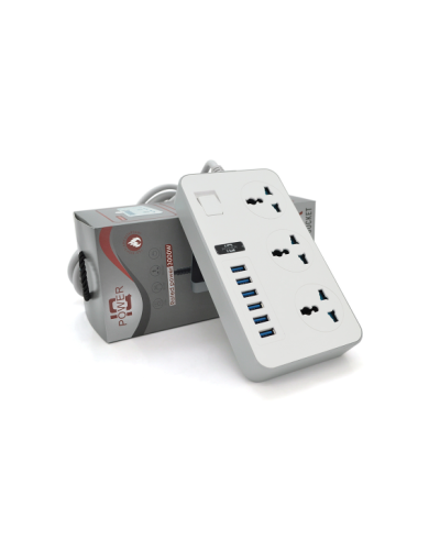 Сетевой фильтр ТВ-Т09, 3 розетки + 6 USB, 2 м, сечение 3х0,75мм, 3000W, White-grey Сетевой фильтр ТВ-Т09, 3 розетки + 6 USB, 2 м, сечение 3х0,75мм, 3000W, White-grey