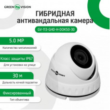 Гибридная антивандальная камера GV-113-GHD-H-DOK50-30 Гибридная антивандальная камера GV-113-GHD-H-DOK50-30