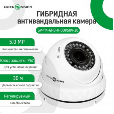 Гибридная антивандальная камера GV-114-GHD-H-DOK50V-30 Гибридная антивандальная камера GV-114-GHD-H-DOK50V-30