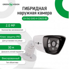 Гибридная наружная камера GV-042-GHD-H-COA20-80 1080Р Гибридная наружная камера GV-042-GHD-H-COA20-80 1080Р