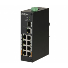 Коммутатор POE DH-PFS3110-8ET-96 48V с 8 портами POE 100Мбит + 1 порт UP-Link 1000Мбит + 1 порт SFP, корпус - металл, Black