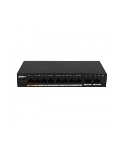 Коммутатор POE DH-PFS3010-8ET-96 48V с 8 портами POE 100Мбит + 2 порт UP-Link 1000Мбит, корпус - металл, Black Коммутатор POE DH-PFS3010-8ET-96 48V с 8 портами POE 100Мбит + 2 порт UP-Link 1000Мбит, корпус - металл, Black