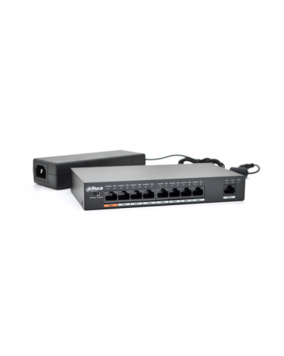 Коммутатор POE Dahua DH-PFS3009-8ET-96 48V с 8 портами POE 100Мбит + 1 порт Ethernet (UP-Link) 100Мбит, корпус - металл, Black, БП в комплекте Коммутатор POE Dahua DH-PFS3009-8ET-96 48V с 8 портами POE 100Мбит + 1 порт Ethernet (UP-Link) 100Мбит, корпус - металл, Black, БП в комплекте