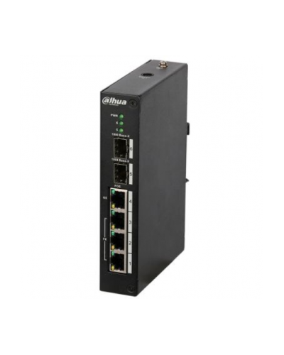 Коммутатор POE DH-PFS4206-4P-96 48V с 3 портами POE 100Мбит + 1 порт POE 1000Мбит + 2 порта SFP 1000Мбит, корпус - металл, Black Коммутатор POE DH-PFS4206-4P-96 48V с 3 портами POE 100Мбит + 1 порт POE 1000Мбит + 2 порта SFP 1000Мбит, корпус - металл, Black