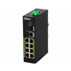 Коммутатор POE DH-LR2110-8ET-120 48V с 8 портами POE 100Мбит + 1 порт UP-Link 1000Мбит + 1 порт SFP, корпус - металл, Black