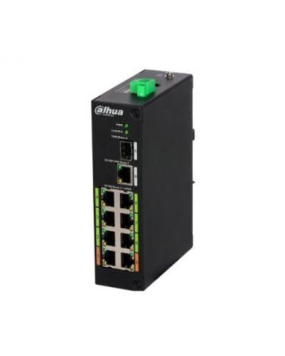 Коммутатор POE DH-LR2110-8ET-120 48V с 8 портами POE 100Мбит + 1 порт UP-Link 1000Мбит + 1 порт SFP, корпус - металл, Black Коммутатор POE DH-LR2110-8ET-120 48V с 8 портами POE 100Мбит + 1 порт UP-Link 1000Мбит + 1 порт SFP, корпус - металл, Black