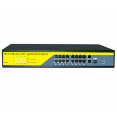 POE коммутатор Merlion 16 POE 10/100 + 1 Single Fiber Tx 1310nm 20km + 2 RJ45 10/100/1000