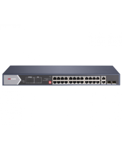 24-портовый неуправляемый Hi-PoE коммутатор Hikvision DS-3E0528HP-E, 20×1000 Мбит/с POE+ (4 Hi-PoE) + 2×1000 Мбит/с SFP 24-портовый неуправляемый Hi-PoE коммутатор Hikvision DS-3E0528HP-E, 20×1000 Мбит/с POE+ (4 Hi-PoE) + 2×1000 Мбит/с SFP